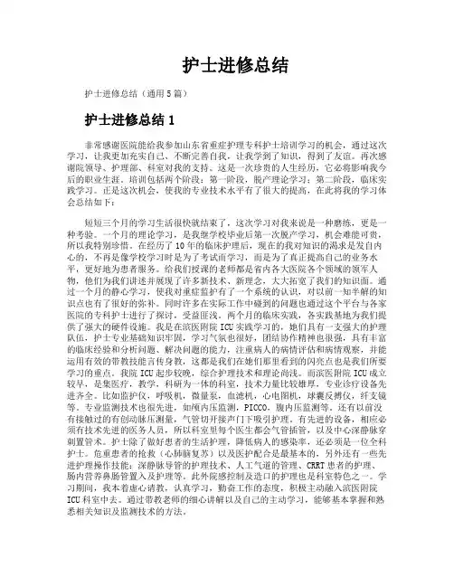 护士进修总结