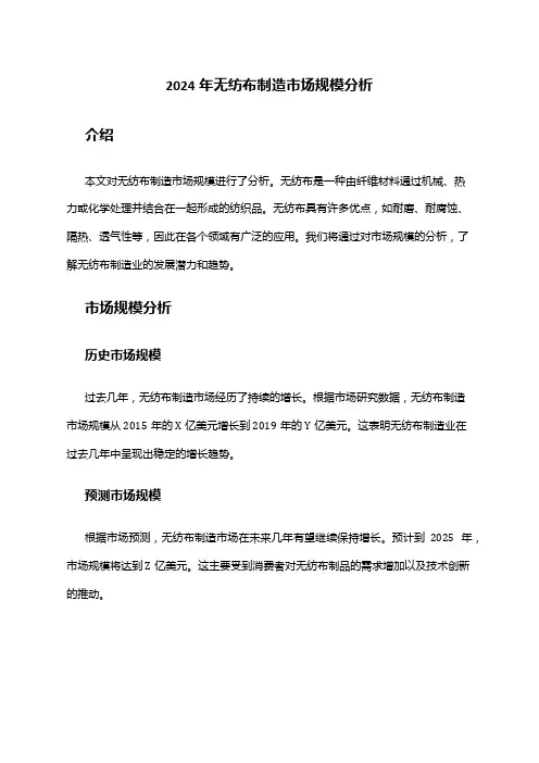 2024年无纺布制造市场规模分析