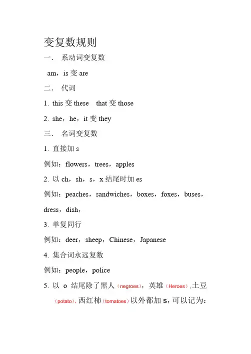 变复数规则