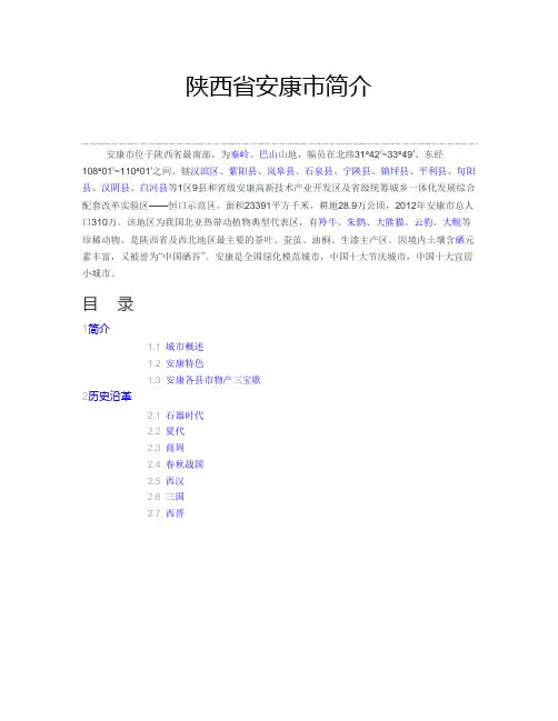 陕西省安康市简介