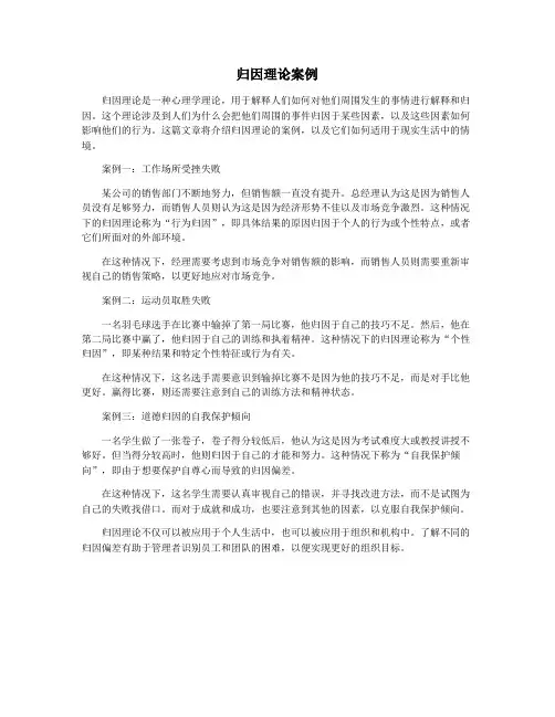 归因理论案例