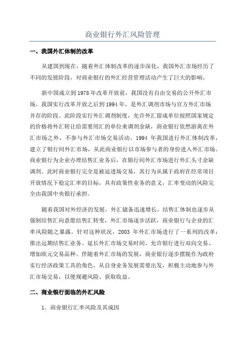 商业银行外汇风险管理