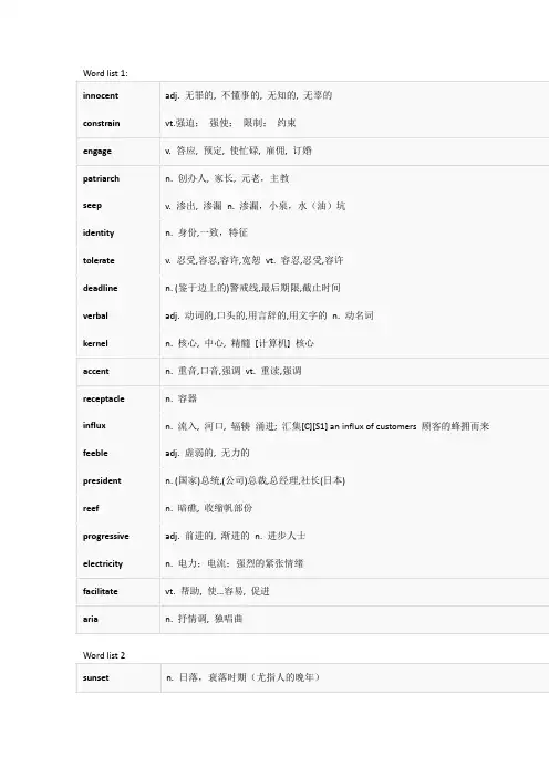 TOEFL词汇词根 联想记忆法：乱序版电子版 Word list 1-24