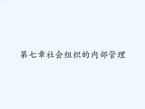 第七章社会组织的内部管理-PPT