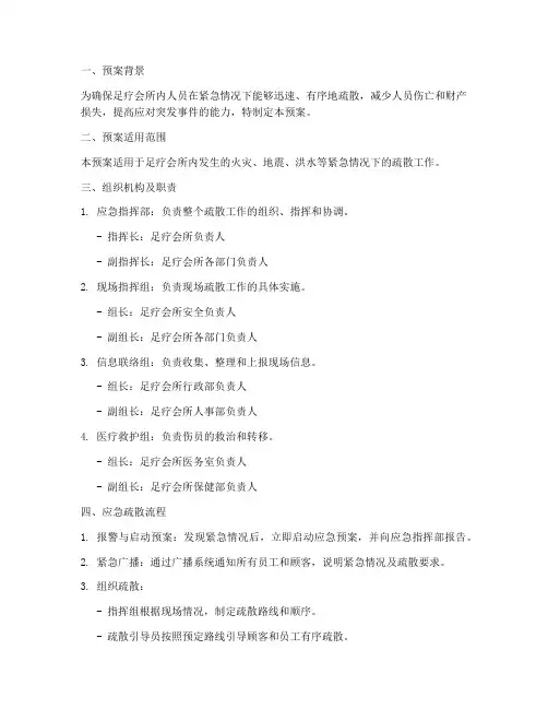 足疗会所应急疏散预案