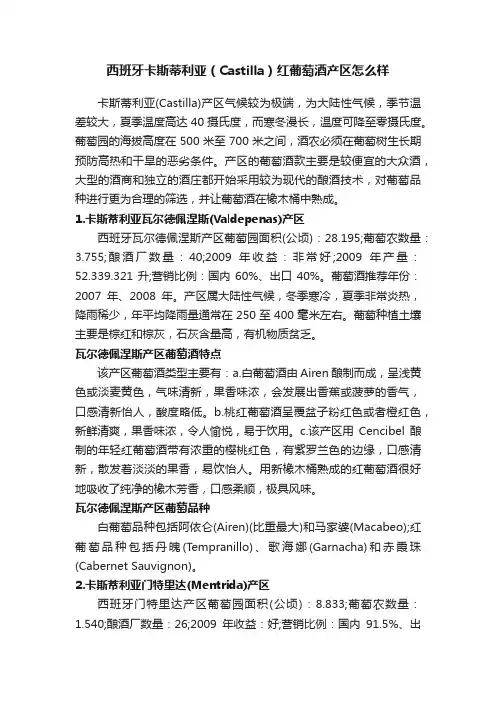 西班牙卡斯蒂利亚（Castilla）红葡萄酒产区怎么样