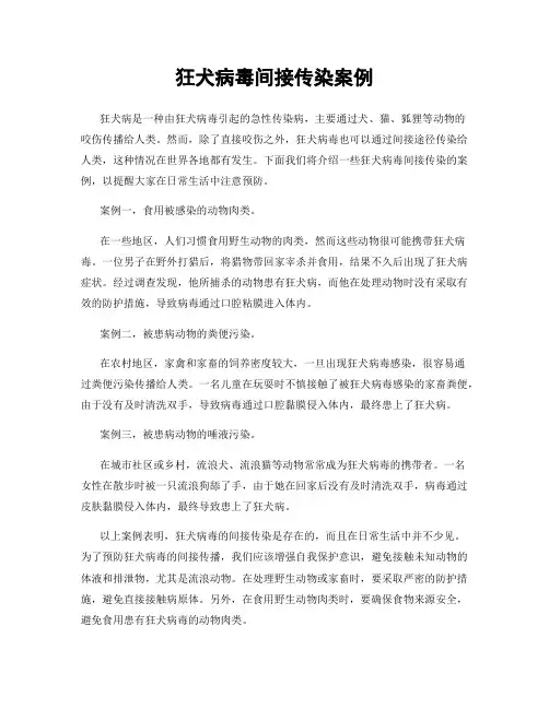 狂犬病毒间接传染案例