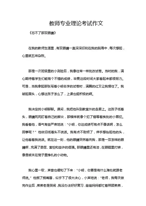 教师专业理论考试作文