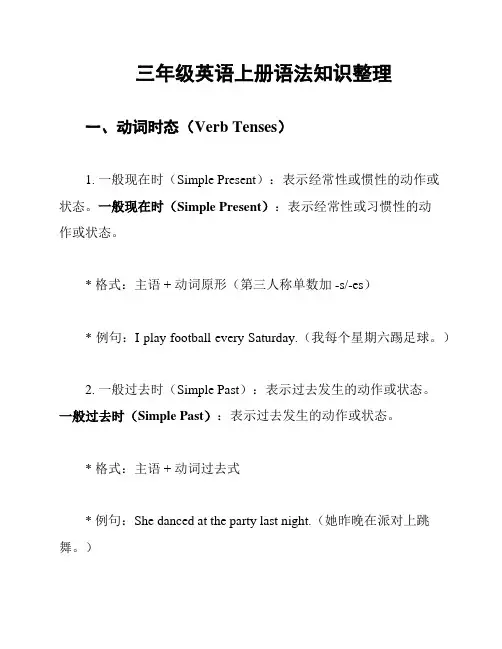 三年级英语上册语法知识整理