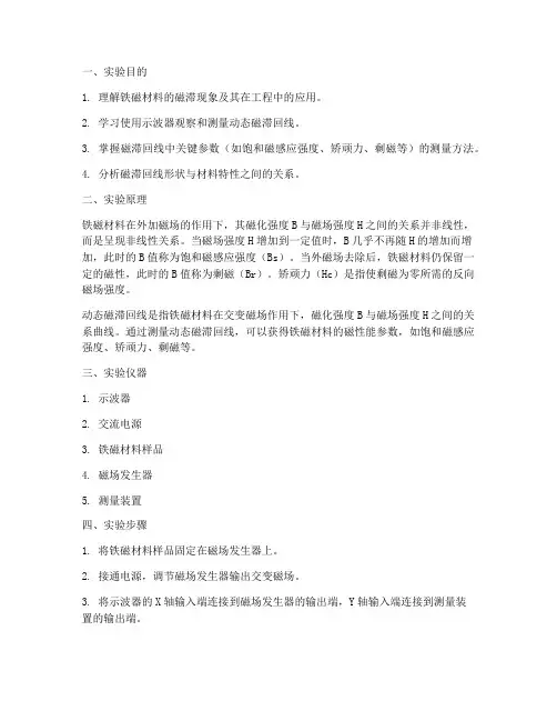 动态磁滞回线实验报告