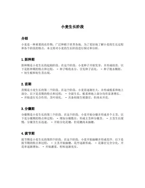 小麦生长阶段