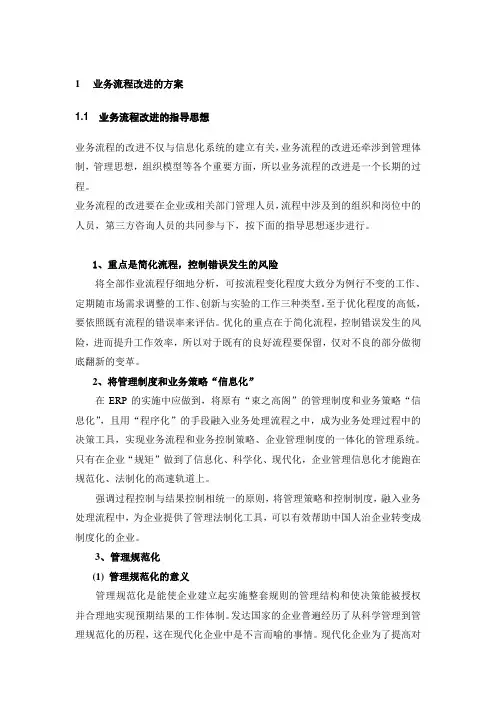 ERP实施前管理优化方案