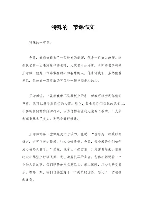 特殊的一节课作文