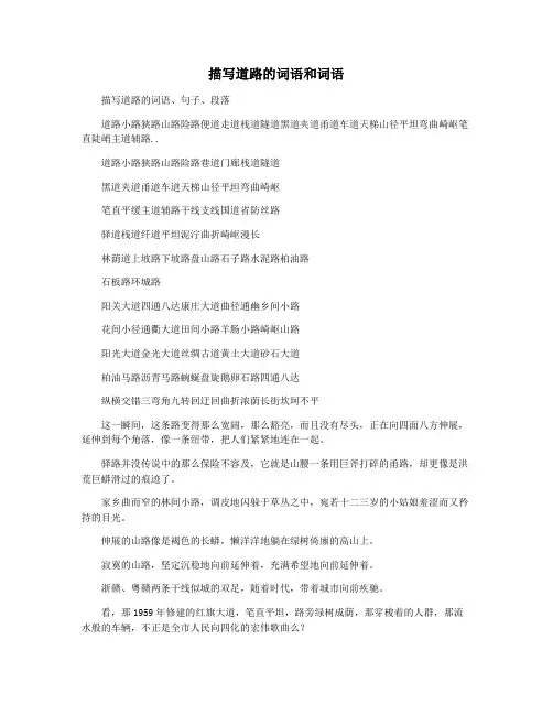 描写道路的词语和词语