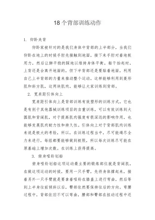 18个背部训练动作
