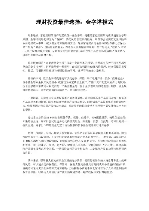理财投资最佳选择：金字塔模式