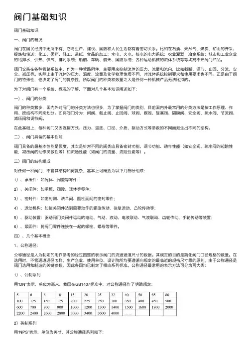 阀门基础知识