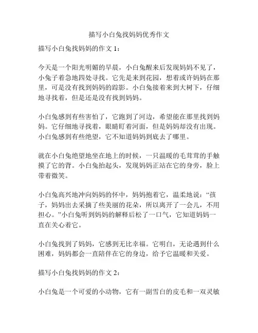 描写小白兔找妈妈优秀作文