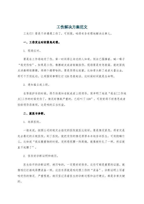 工伤解决方案范文