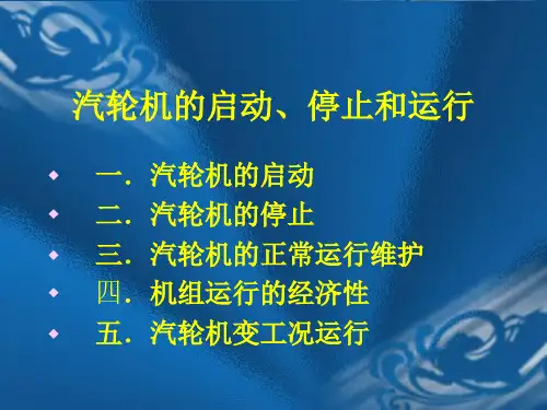 汽轮机的启动、停止和运行