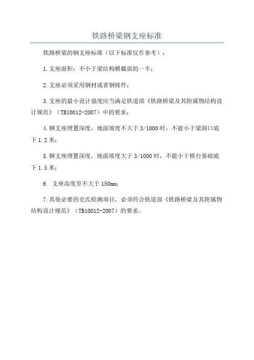 铁路桥梁钢支座标准