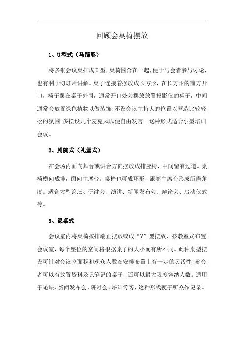 回顾会桌椅摆放