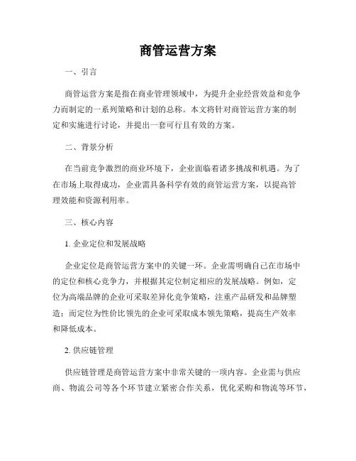 商管运营方案