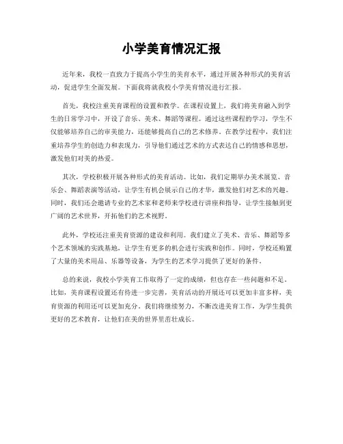 小学美育情况汇报