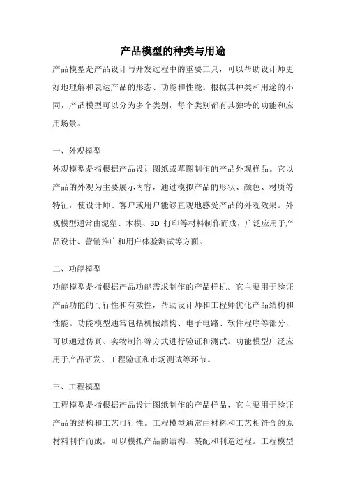 产品模型的种类与用途