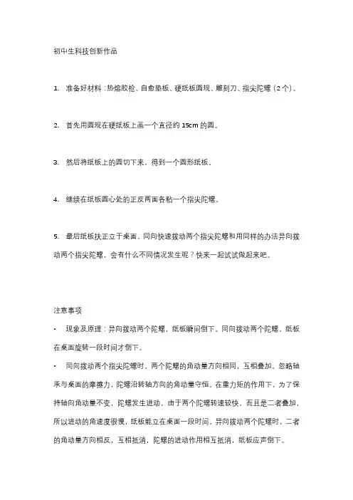 初中生科技创新作品