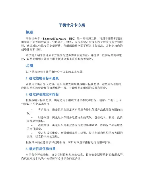 平衡计分卡方案