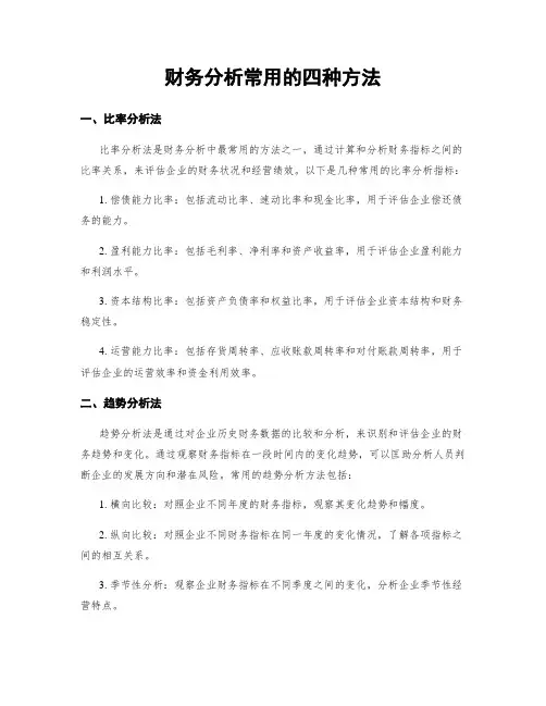 财务分析常用的四种方法