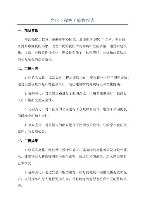 亮化工程竣工验收报告