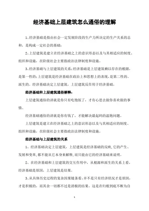 经济基础上层建筑怎么通俗的理解