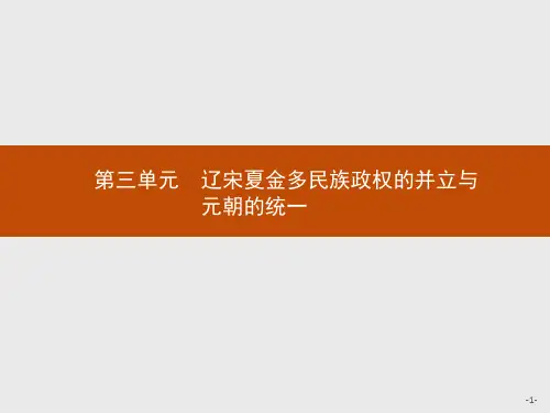 高考历史总复习 第三单元 辽宋夏金多民族政权的并立与元朝的统一