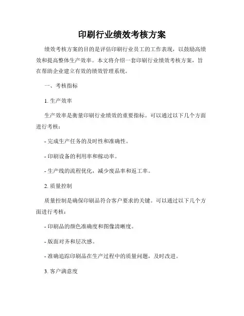 印刷行业绩效考核方案