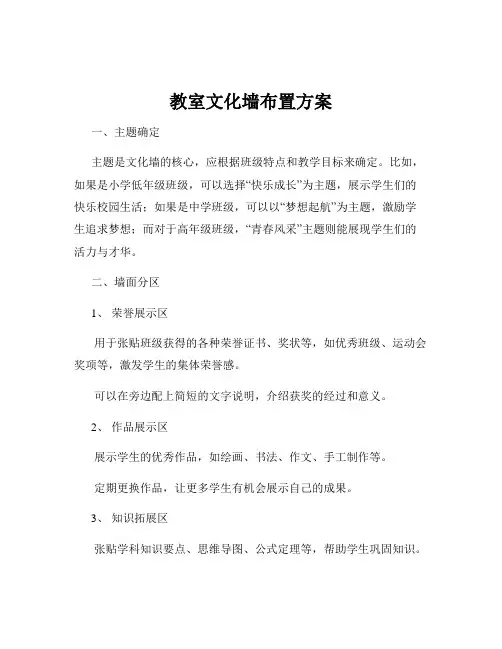 教室文化墙布置方案