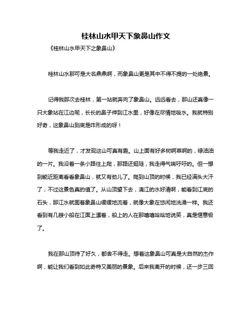 桂林山水甲天下象鼻山作文