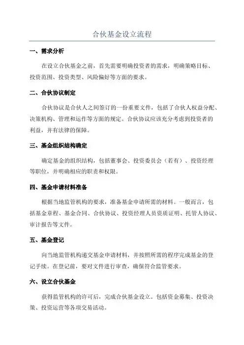 合伙基金设立流程