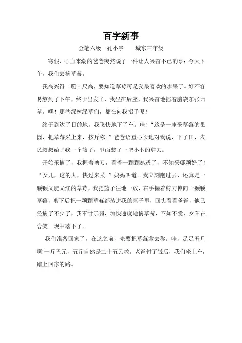 百字新事    金笔六级  孔小宇