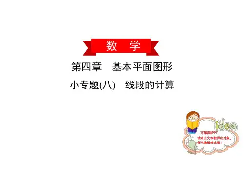 小专题(八) 线段的计算-北师大版七年级数学上册作业课件