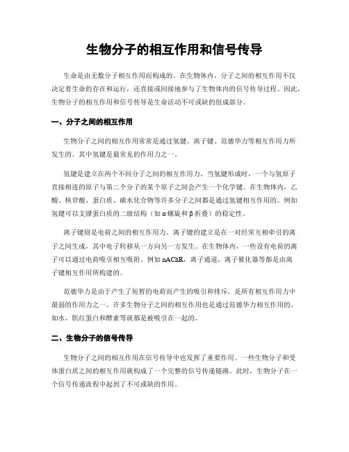 生物分子的相互作用和信号传导