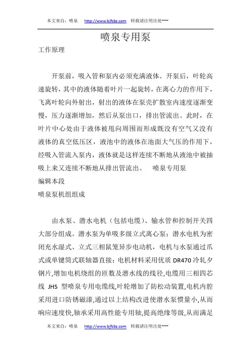 喷泉专用泵