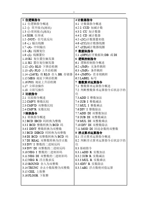 SiemensPLC指令讲解