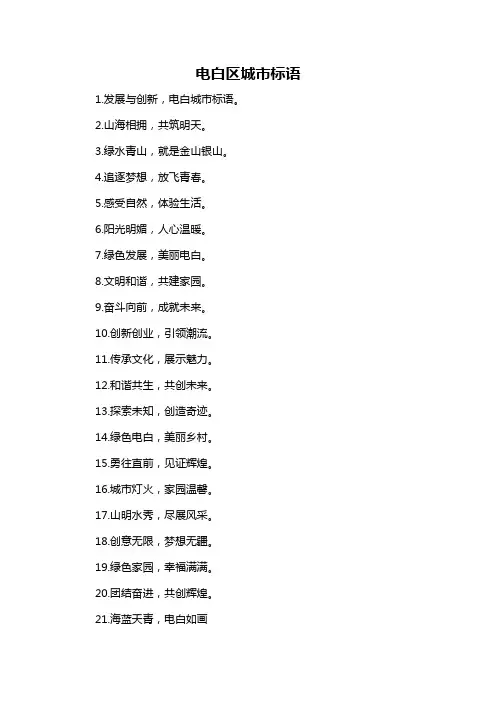 电白区城市标语-概述说明以及解释