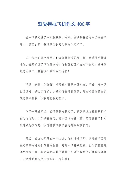驾驶模拟飞机作文400字