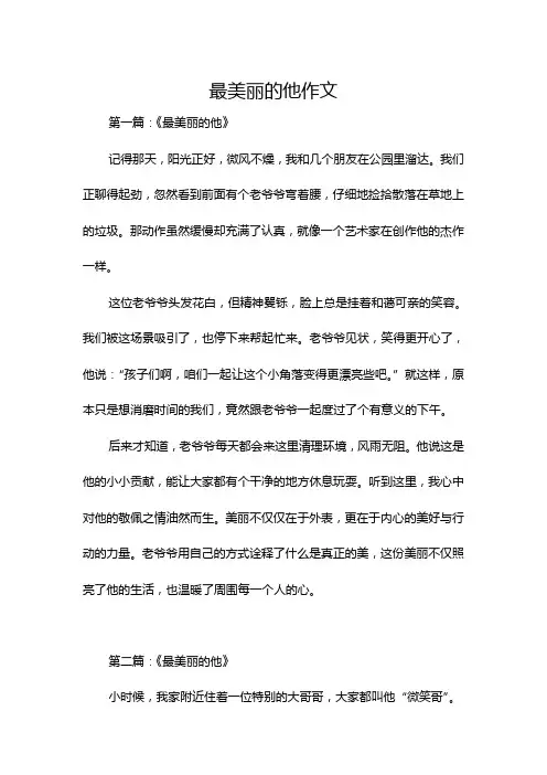 最美丽的他作文