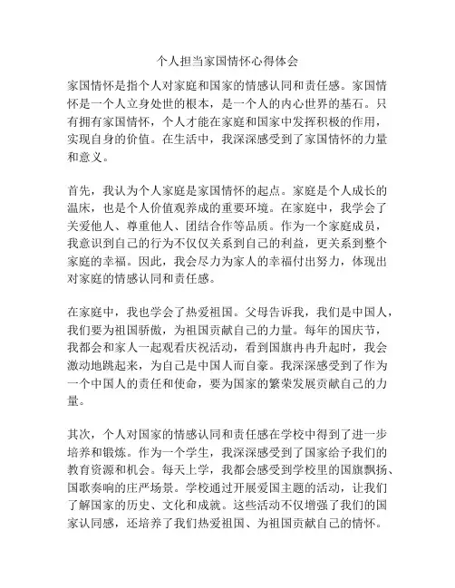 个人担当家国情怀心得体会