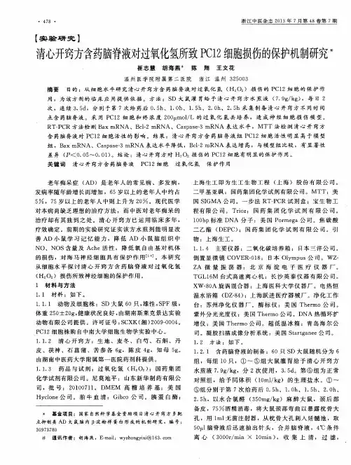 清心开窍方含药脑脊液对过氧化氢所致PC12细胞损伤的保护机制研究