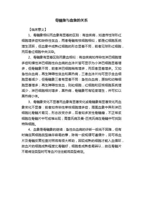 骨髓象与血象的关系